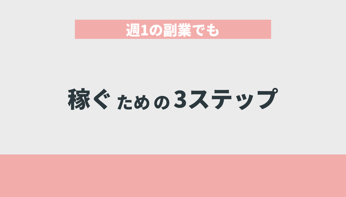 週1の副業でも稼ぐための3ステップ