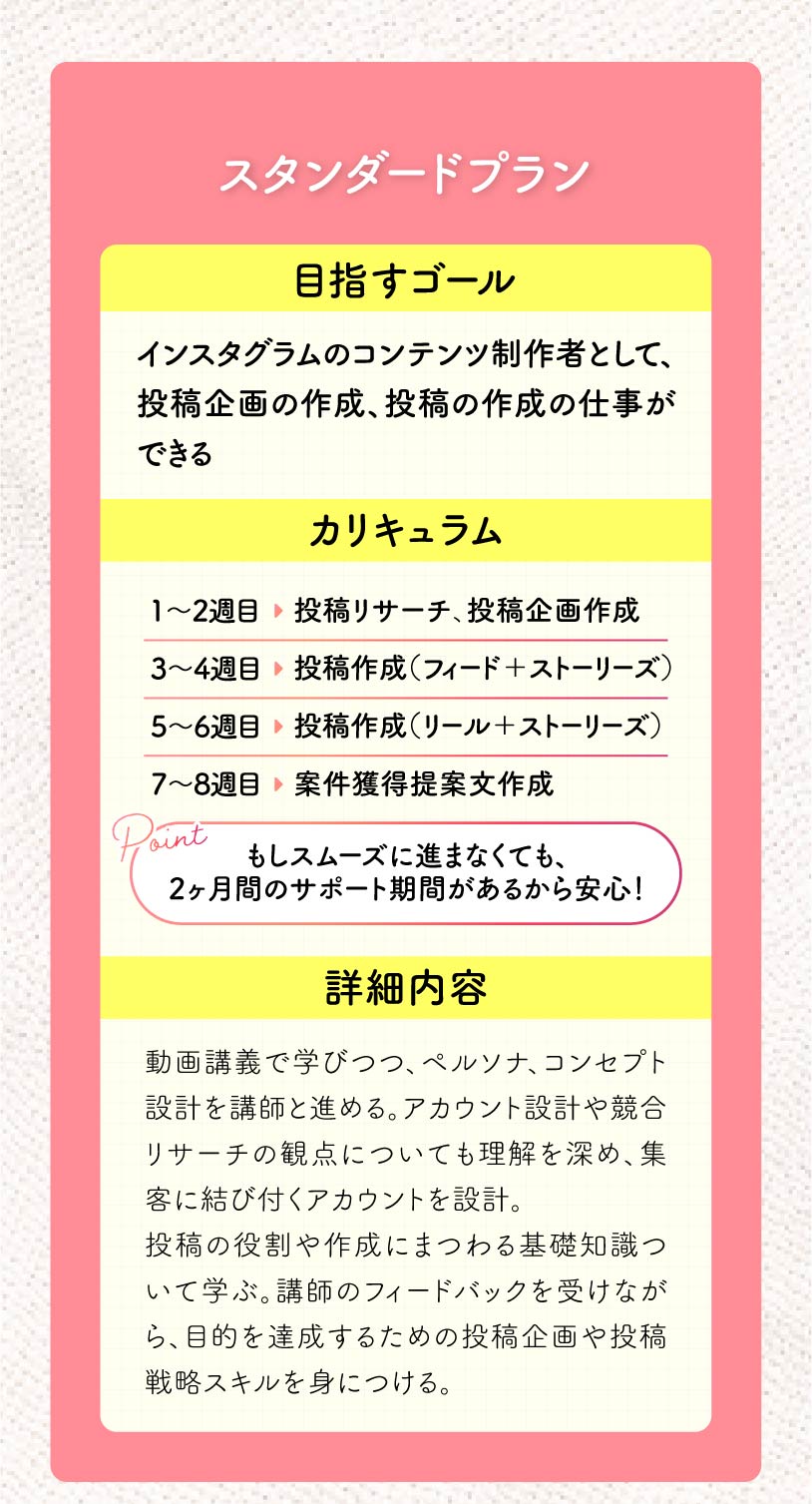インスタ運用代行コースの詳細